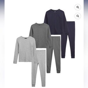 Beverly Hills Polo Club Kids Thermal Underwear Set - Gray & Navy